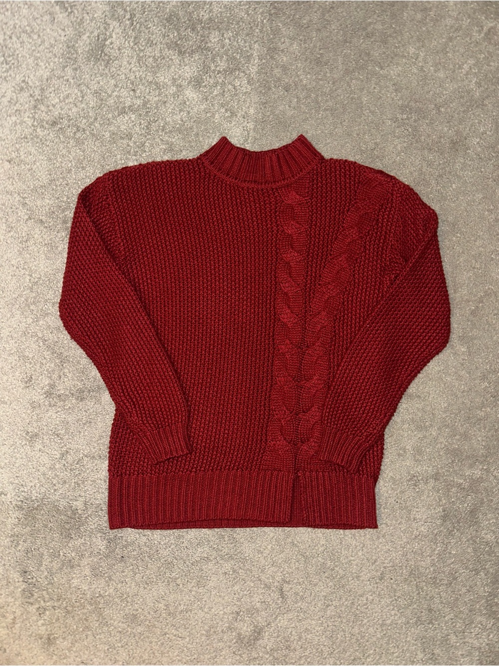 Simply Vera Vera Wang Red Cable-Accent Mock Neck Sweater